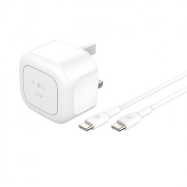 Belkin BoostCharge 30W Compact USB-C Wall Charger with USB-C to USB-C Cable (1 Meter)
