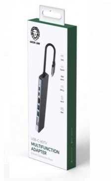 Green 8 in 1 Adapter (Type C to Type C*2, HDMI, USB 3.0*2, Micro SD, SD Card, LAN)
