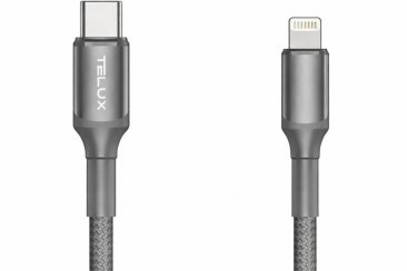 TELUX FLEXIX 60W Braided USB-C to USB-C Charging Cable (1 Meter) Titanium