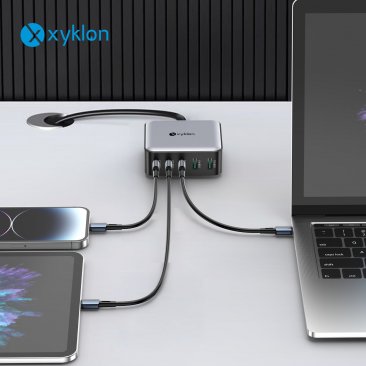 XYKLON 93W Super Fast Charger Station (XK-DC015) (3x USB-C, 2x USB-A Ports)