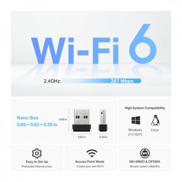 TP-Link Archer TX1U AX300 Nano WiFi 6 Wireless USB Adapter