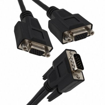 TRIPP LITE VGA Y-Splitter, 1Ft For 1600 x 1200 resolution monitors/HD15 Male to 2x HD15 Female (P516-001-HR)