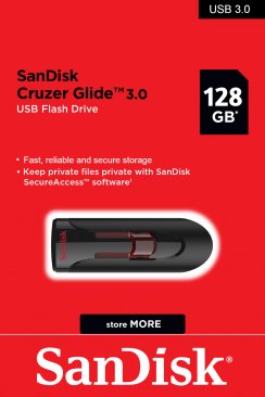 SanDisk 128GB USB 3.0 Cruzer Glide Flash Memory
