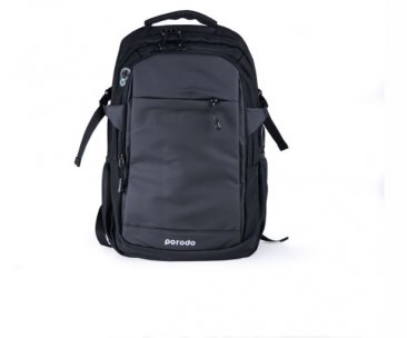 Porodo Lifestyle Waterproof Oxford + PU Backpack USB-A Port