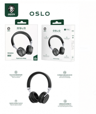 Green Oslo Wireless On-Ear Headphone with Mic