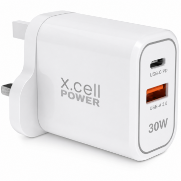 X.Cell 30W 2 Ports (1 x USB-A, 1 x PD USB-C) Wall Charger