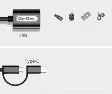 Go-Des GD-CT033 Type-C And Micro Adapter (18 Cm)