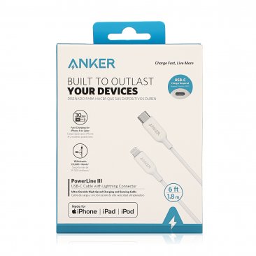 Anker PowerLine III USB-C Cable to Lightning Connector (1.8 Meters)
