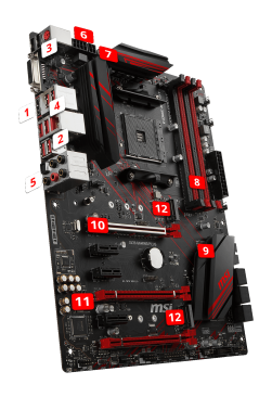 MSI Performance Gaming AMD X470 Ryzen 2nd and 3rd Gen AM4 DDR4 DVI HDMI Onboard Graphics CFX ATX Motherboard (X470 Gaming Plus Max)