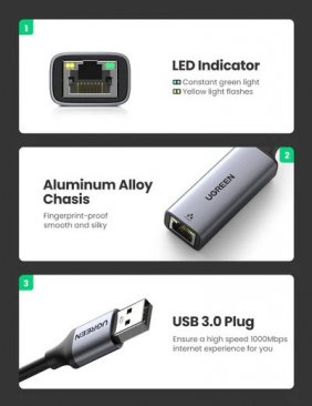 UGREEN USB 3.0 to Gigabit Ethernet Adapter