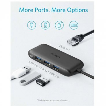 Anker Classic 4-in-1 USB C Hub (1x Ethernet Port, 3x USB 3.0 Ports)