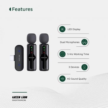 Green Lion GM-76X Microphone 3 in 1 (USB A, USB C and Lightning)