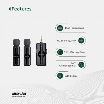 Green Lion GM-80X Microphone 3 in 1 (AUX, USB C and Lightning)