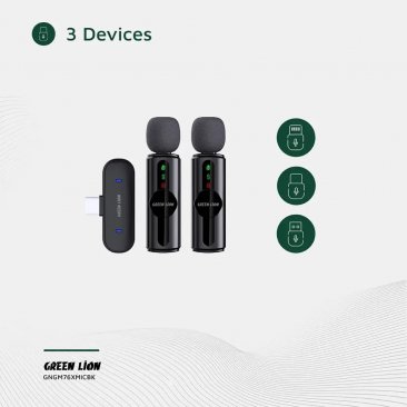 Green Lion GM-76X Microphone 3 in 1 (USB A, USB C and Lightning)