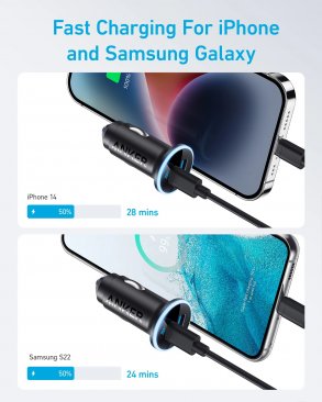 Anker 323 Powerdrive 2 Ports (52.5W, USB C, USB A/ PD) Car Charger