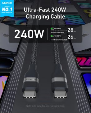 Anker USB-C to USB-C 240W Upcycled-Braided Cable (0.9 Meter)