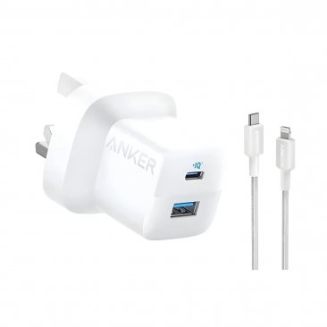Anker 323 33W Dual Port (USB-C and USB-A) Wall Charger with 310 USB-C to Lightning Cable (0.9 Meters)
