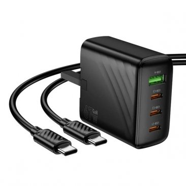 HOCO CS27B 67W (3 x USB-C, 1 x USB-A ) Wall Charger with USB-C to USB-C Cable (1 Meter)