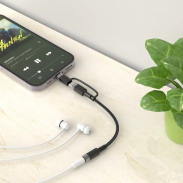 Green 2 in 1 Audio Cable (USB C and Lightning to 3.5mm Jack)