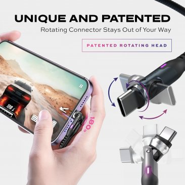 Statik Power Pivot Pro USB-C to USB-C + USB-A Adapter Charging Cable (2 Meters)