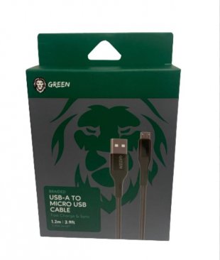 Green Braided Micro USB Cable 2A (1.2 Meters)