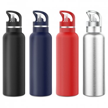 Green Vacuum Flask Stainless Steel Water Bottle (2 Caps) 600ml/21oz