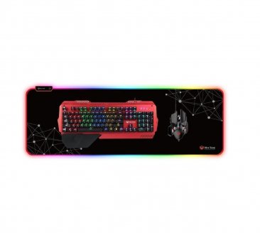 MEETION PD121 Colorful Back Light Gaming Mouse Pad - BLACK