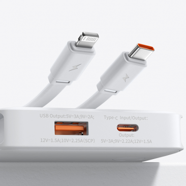 Baseus AirPow Lite 10000mAh 22.5W Built in Dual Cable (Type C and Lightning)