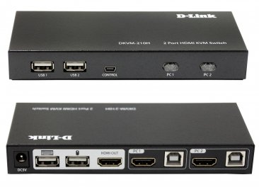 D-Link 2-Port KVM Switch with HDMI and USB Ports (DKVM-210H)