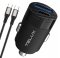 TELUX PowerGo PD65-C 2-Port USB-C and USB-A 65W Fast Car Charger (65W Total Output) with USB-C Cable
