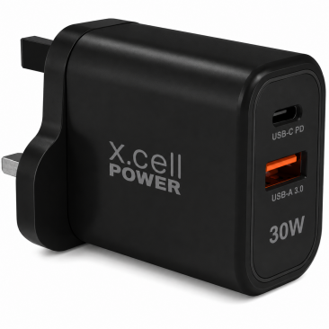 X.Cell 30W 2 Ports (1 x USB-A, 1 x PD USB-C) Wall Charger